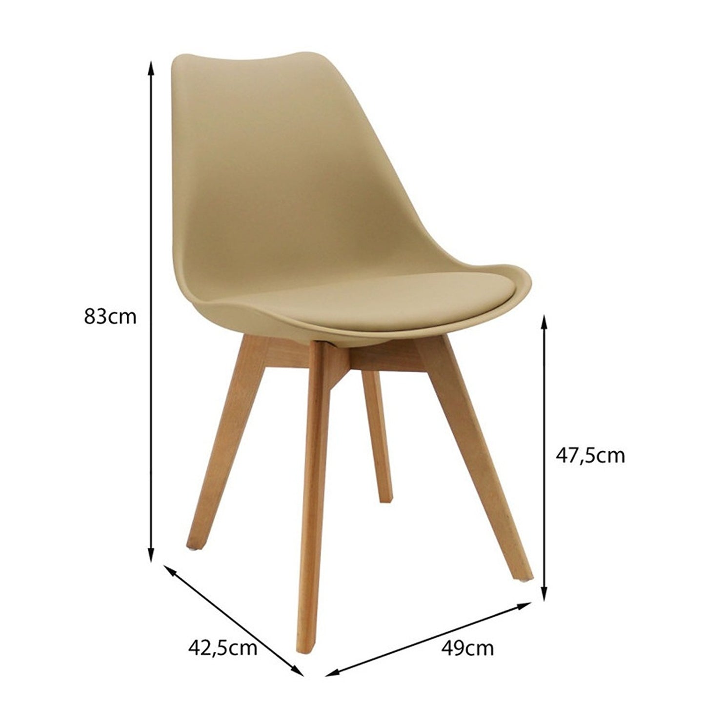 Silla Tapizada Milano Beige