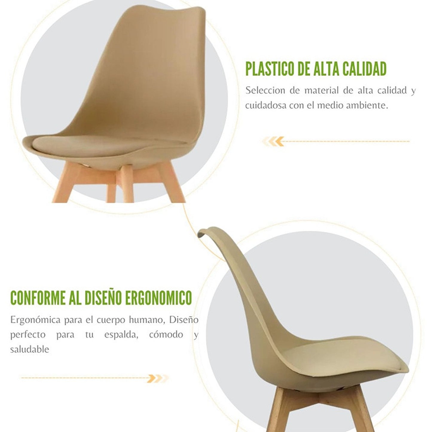 Silla Tapizada Milano Beige