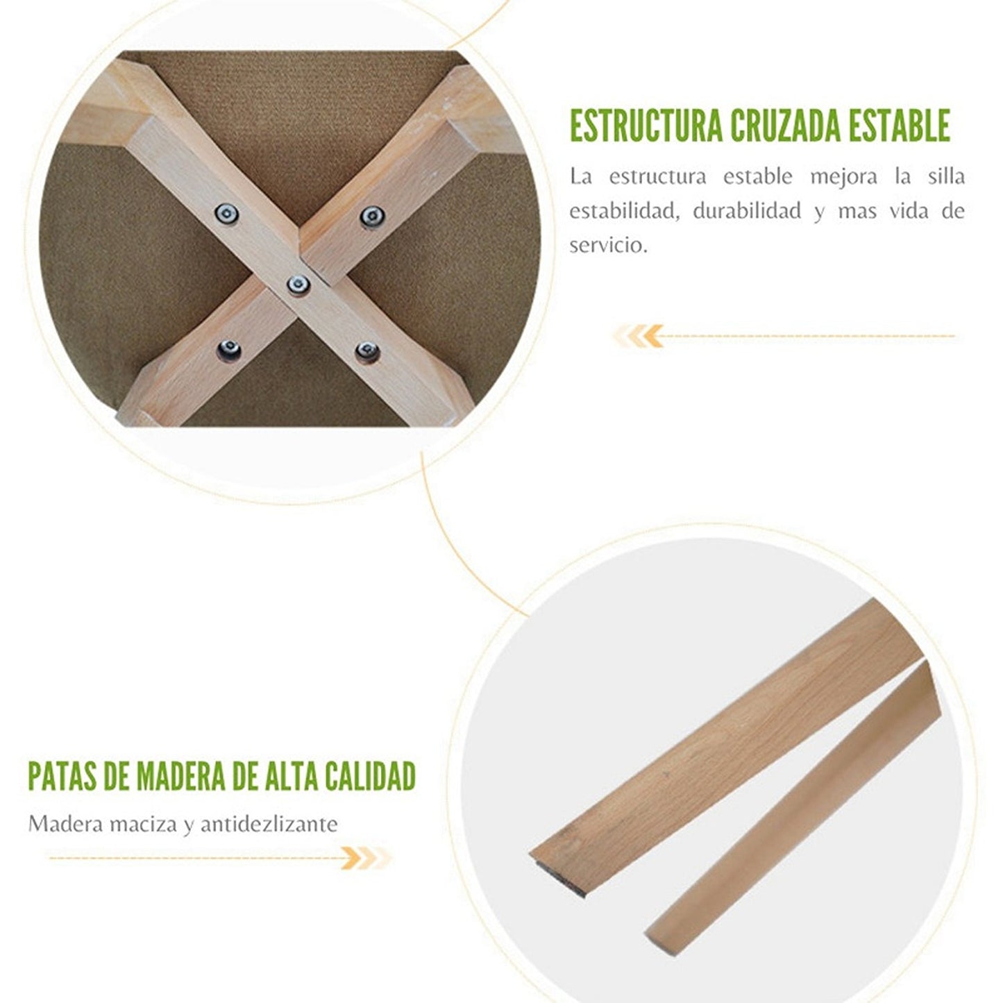 Silla Tapizada Milano Amarillo