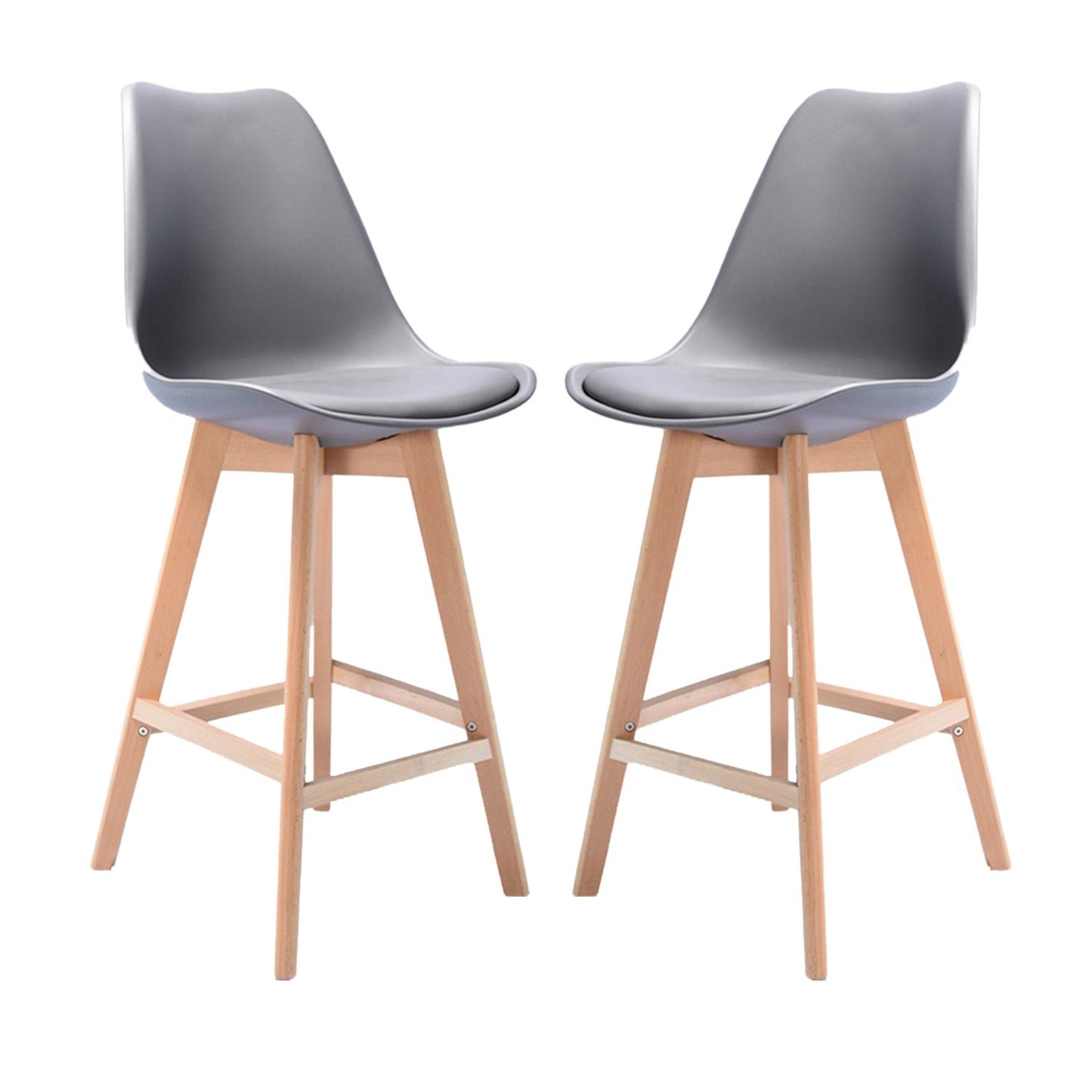 Set x2 Silla de Barra Milano Tapizada Gris