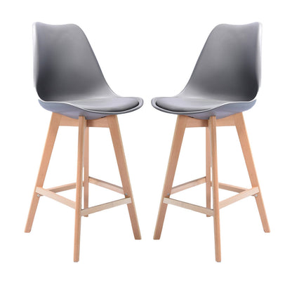 Set x2 Silla de Barra Milano Tapizada Gris