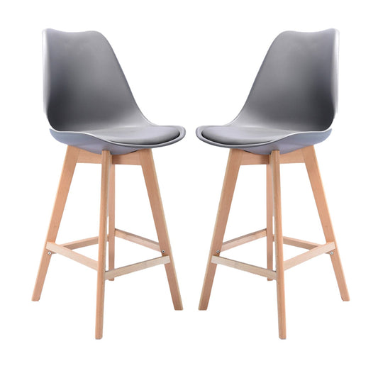 Set x2 Silla de Barra Milano Tapizada Gris