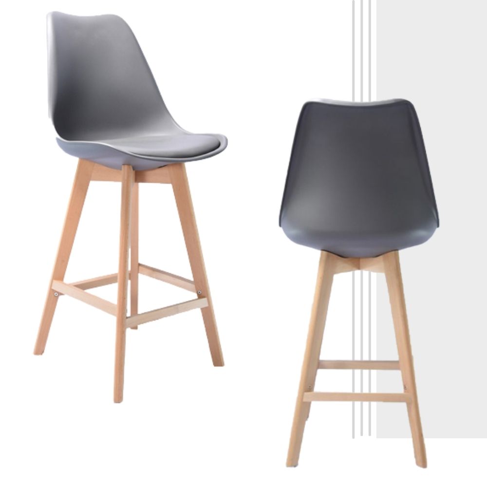 Set x2 Silla de Barra Milano Tapizada Gris