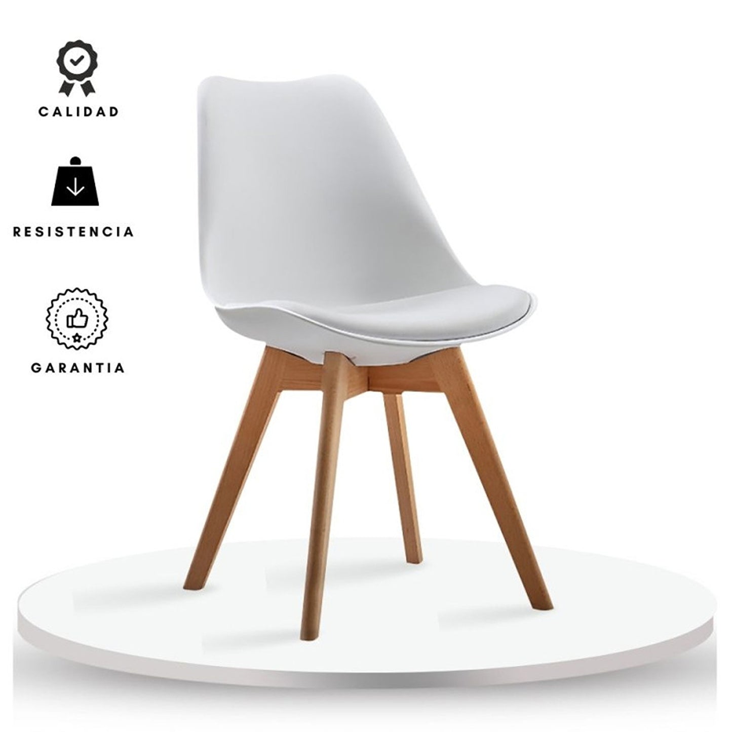 Juego de Comedor Indika macadamia con 6 Sillas Milano blanco