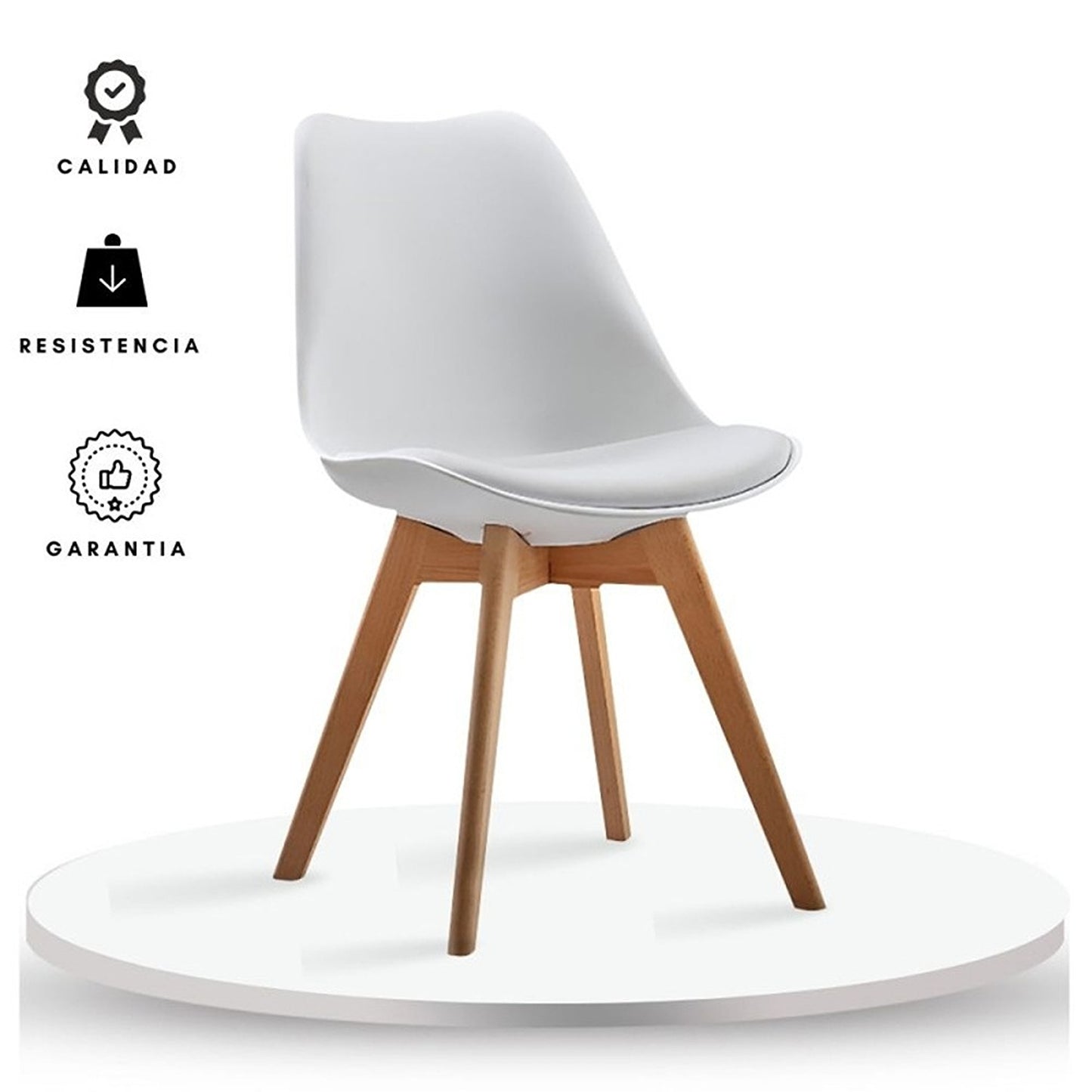 Silla Tapizada Milano Blanco