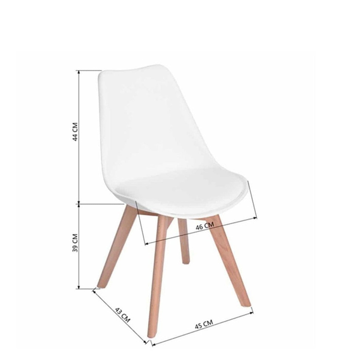 Set x4 Silla Tapizada Milano Blanco