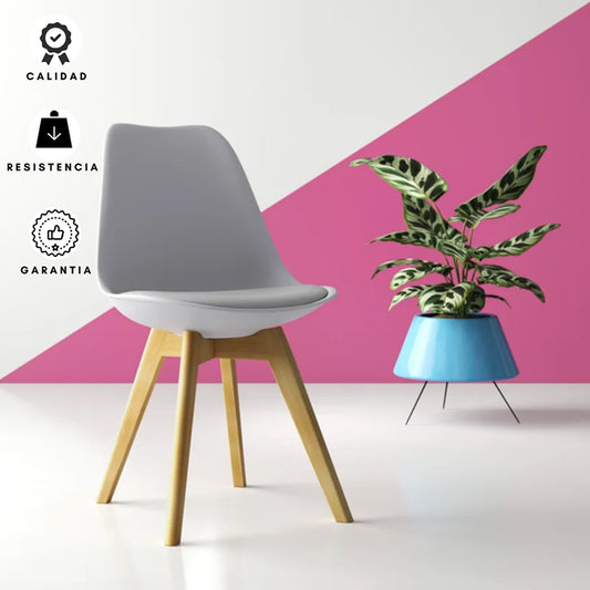 Silla Tapizada Milano Gris