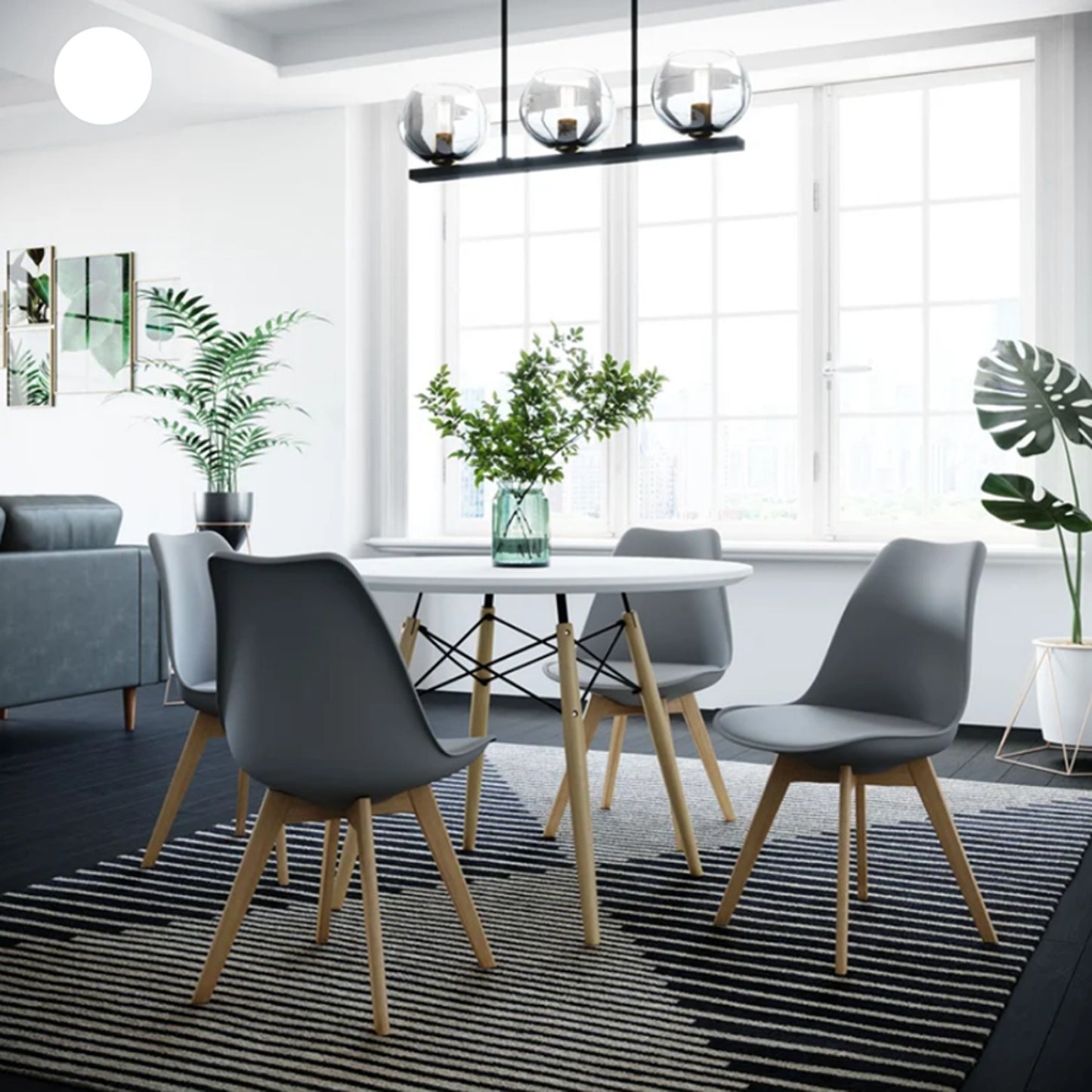 Silla Tapizada Milano Gris