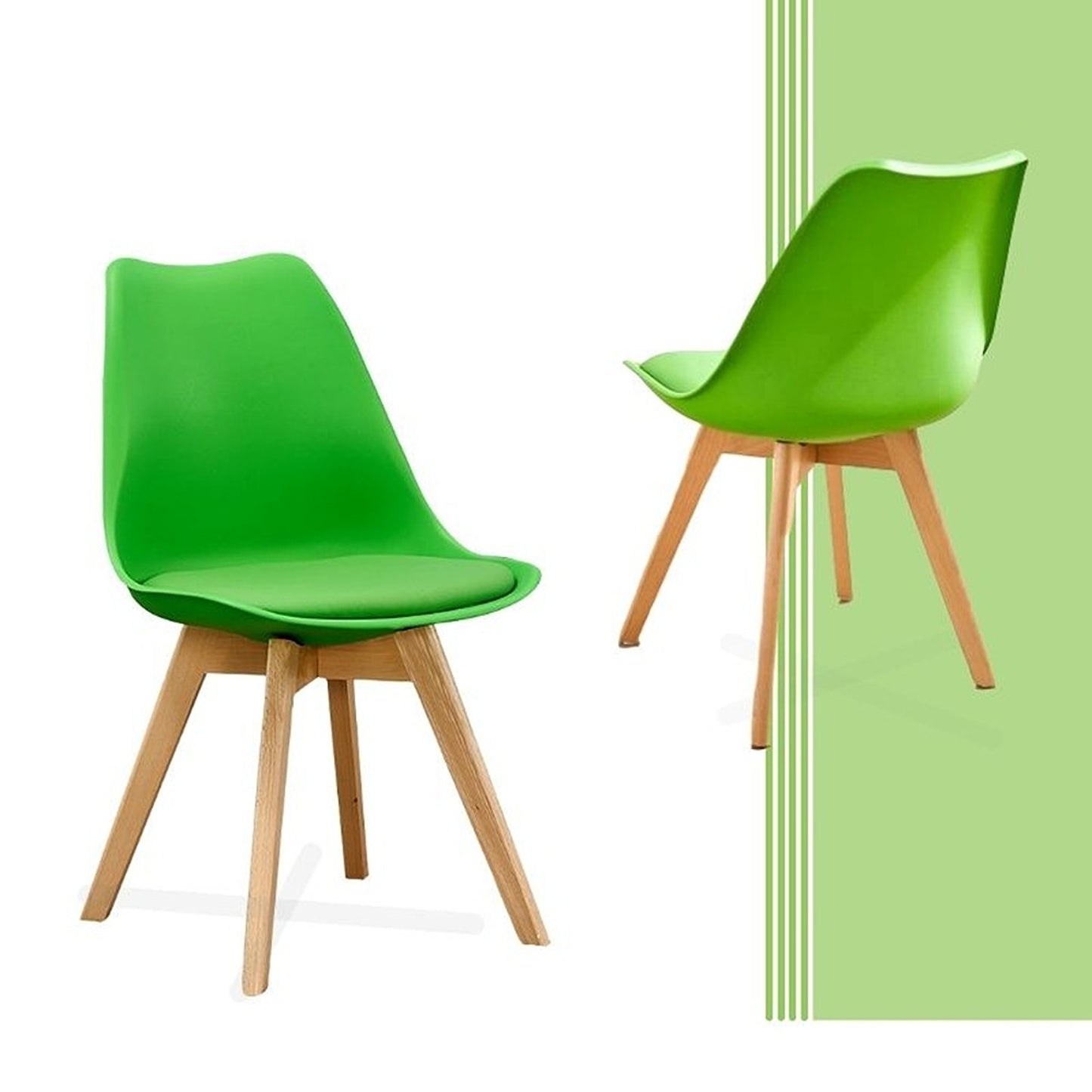 Set x2 Silla Tapizada Milano Verde