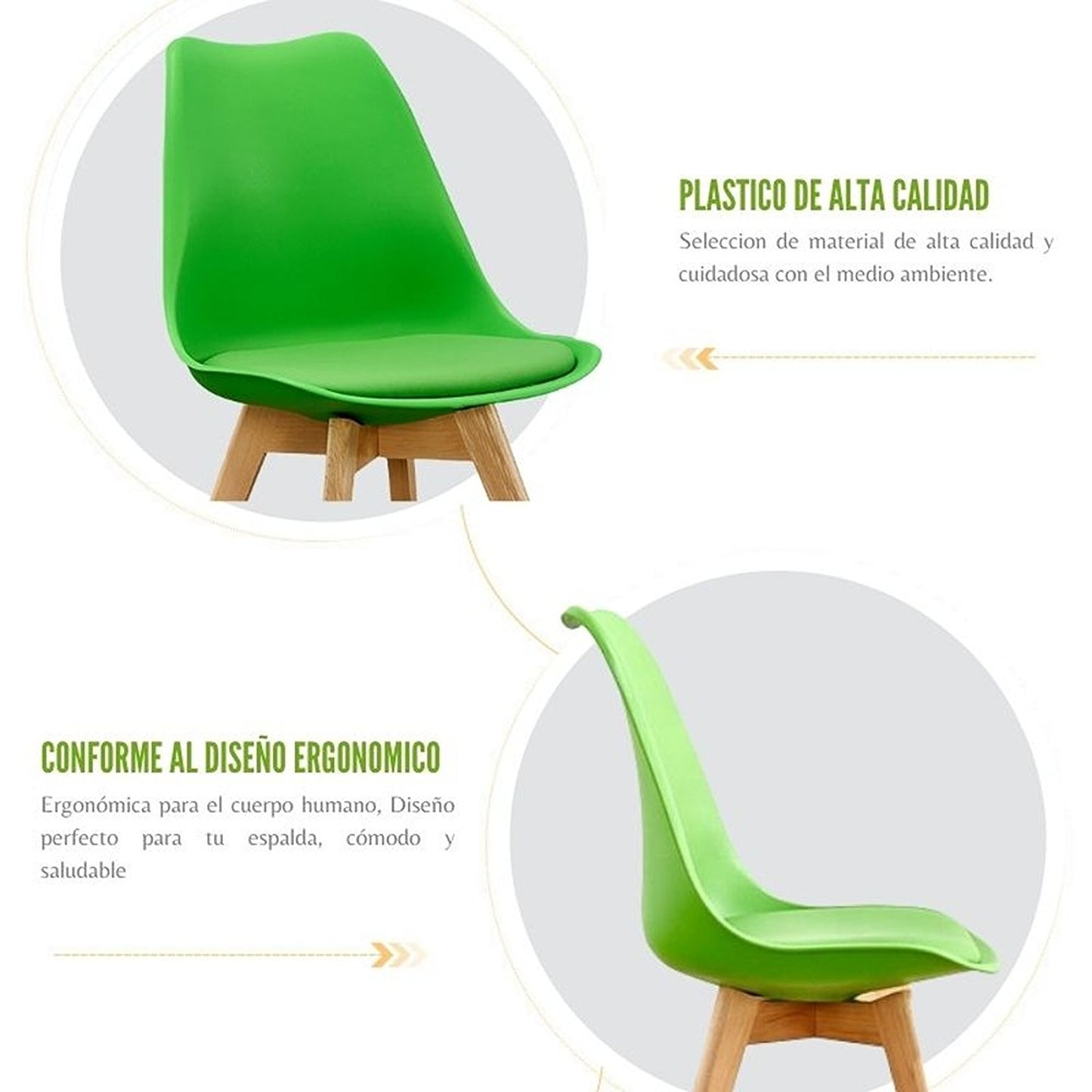 Set x2 Silla Tapizada Milano Verde