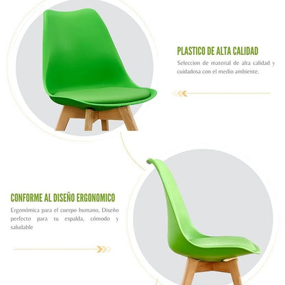 Set x2 Silla Tapizada Milano Verde