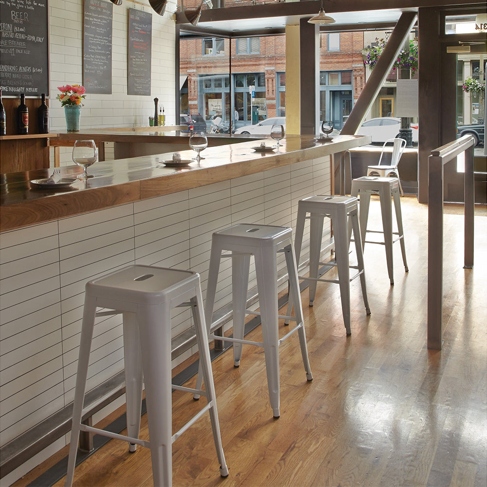 Set x3 Silla de Barra True Blanco