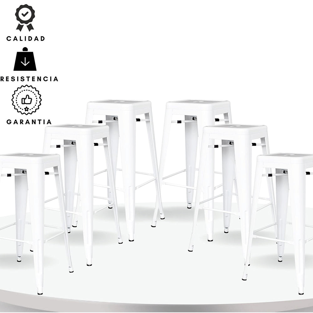 Set x6 Silla de Barra True Blanco
