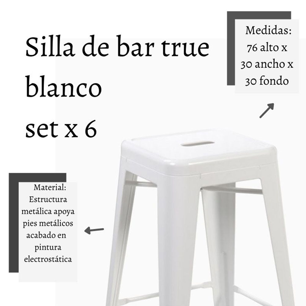 Silla de Barra True Blanco