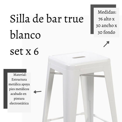Silla de Barra True Blanco