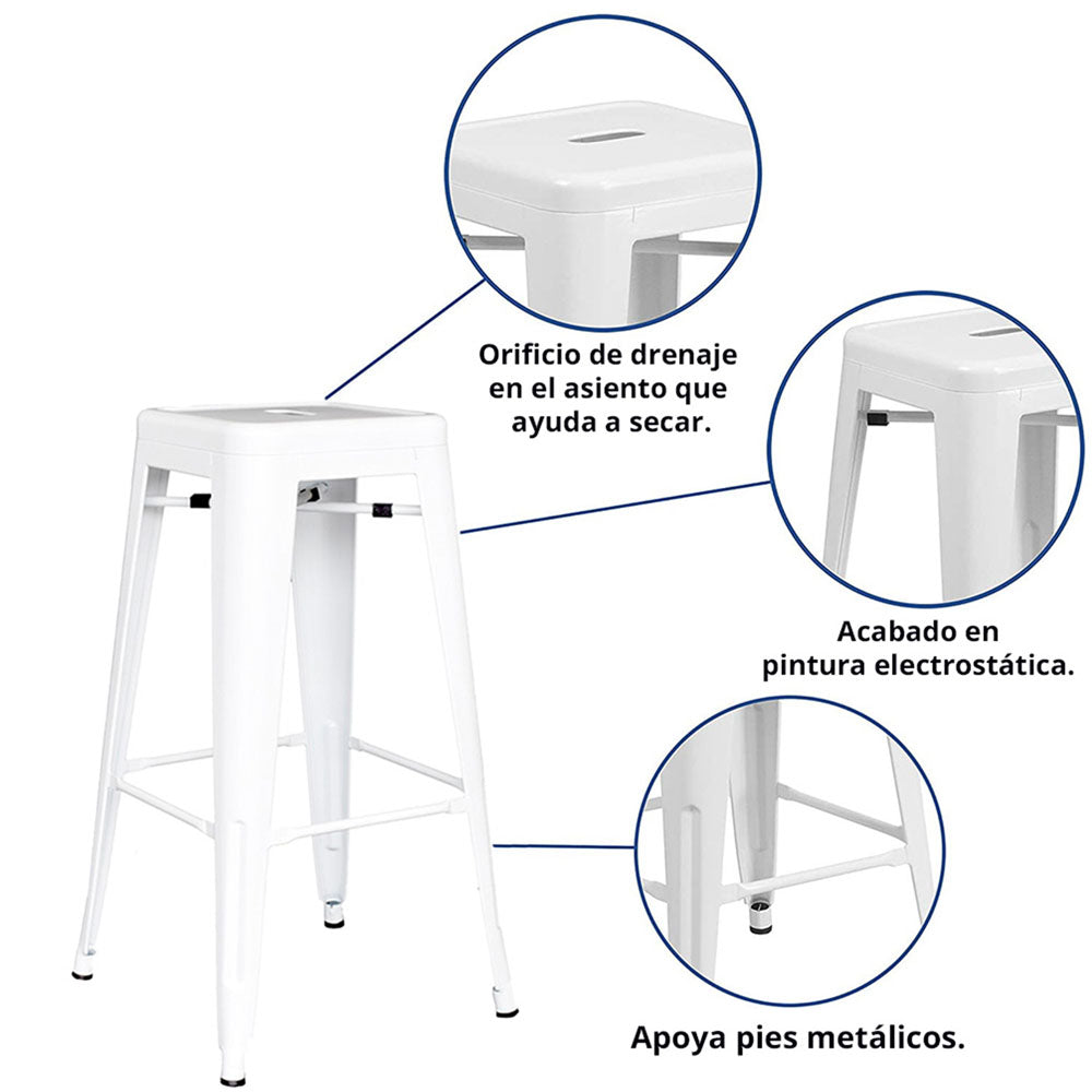 Silla de Barra True Blanco