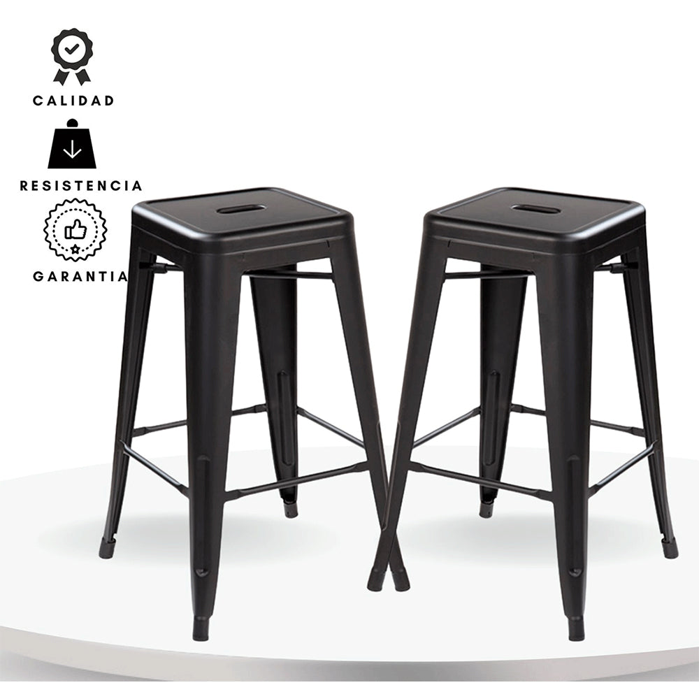 Set x2 Silla de Barra True Negro