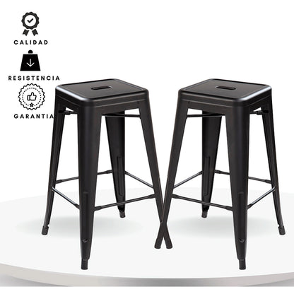 Set x2 Silla de Barra True Negro
