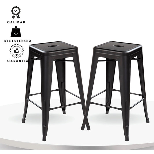 Set x2 Silla de Barra True Negro
