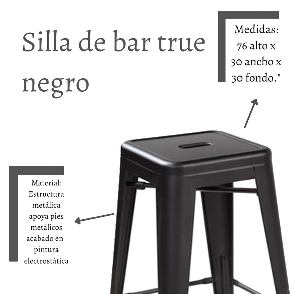 Silla de Barra True Negro