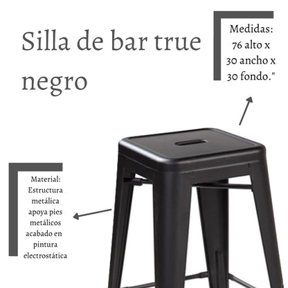 Silla de Barra True Negro
