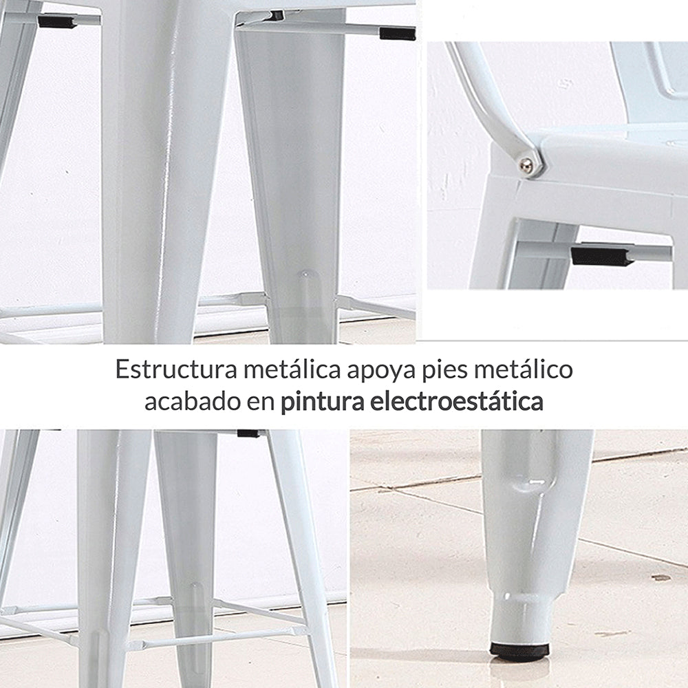 Set x3 Silla de Barra True Espalda Blanco