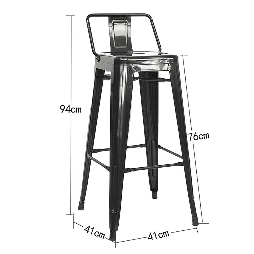 Set x4 Silla de Barra True Espalda Negro