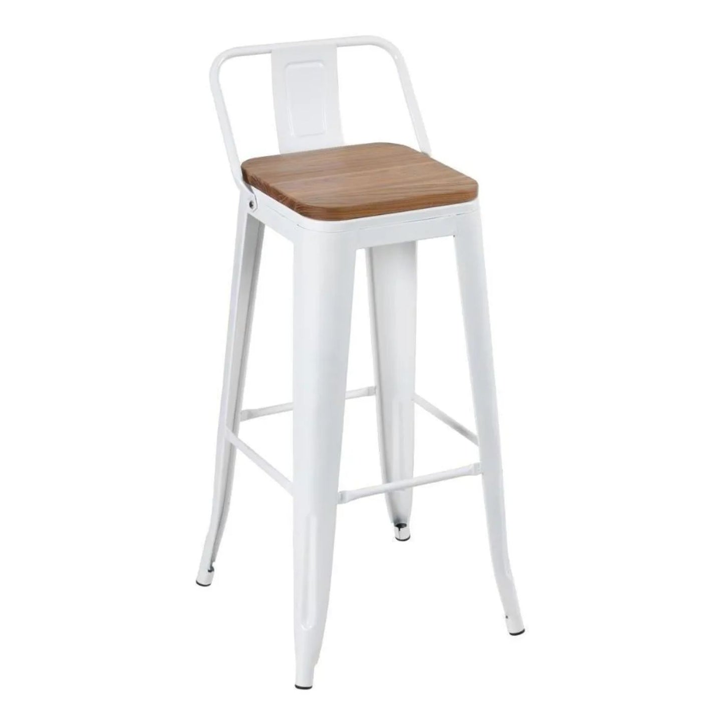 Silla de Barra True Espalda Asiento en Madera Blanco
