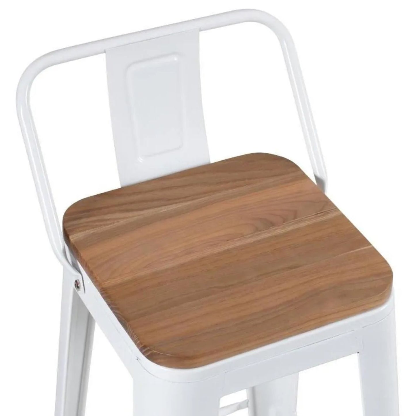 Silla de Barra True Espalda Asiento en Madera Blanco