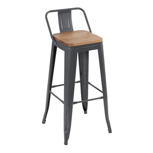 Silla de Barra True Espalda Asiento en Madera Negro