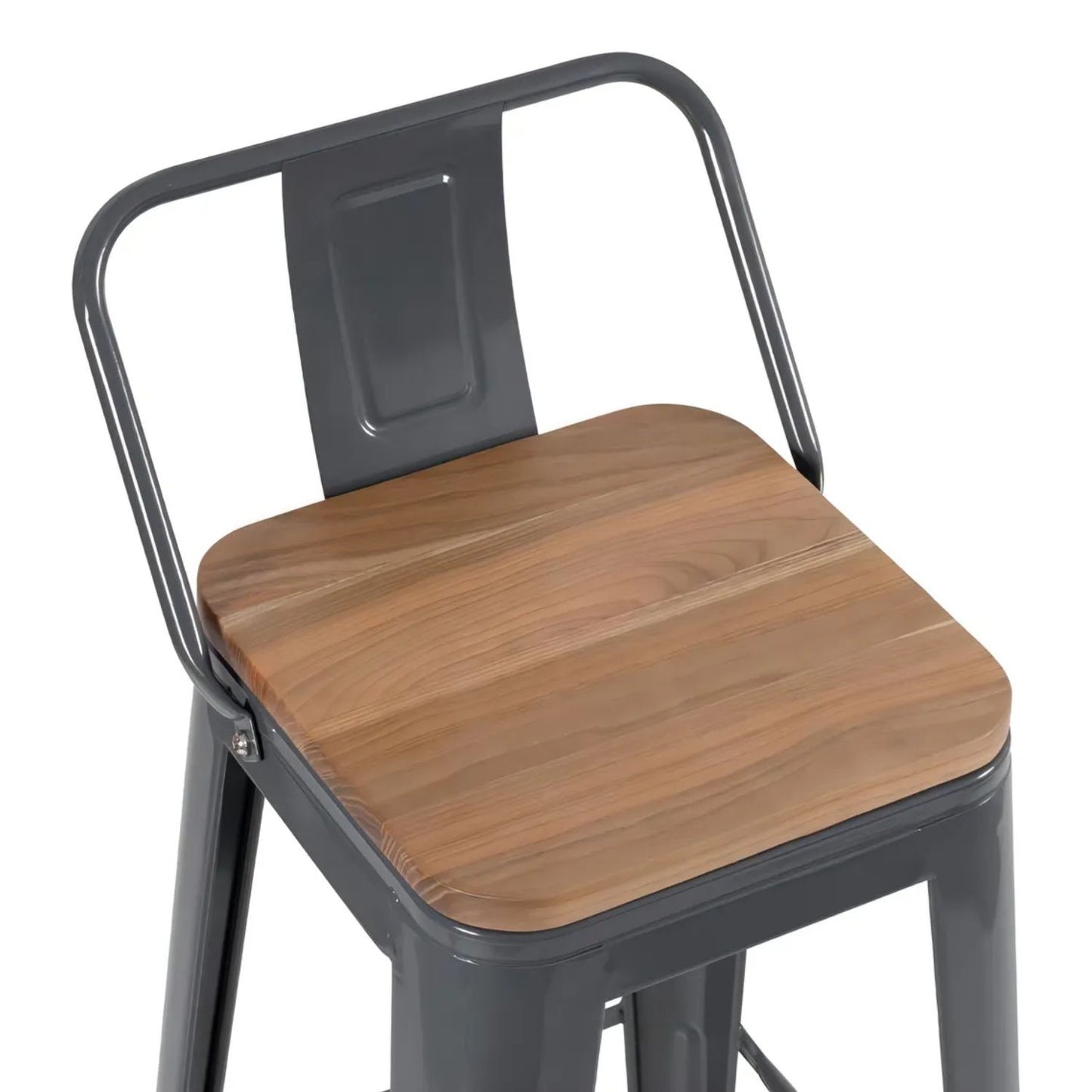 Silla de Barra True Espalda Asiento en Madera Negro