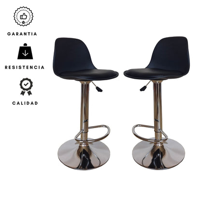 Set x2 Silla de Barra Fragua Negro