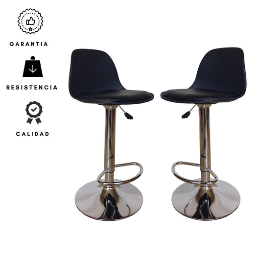 Set x2 Silla de Barra Fragua Negro