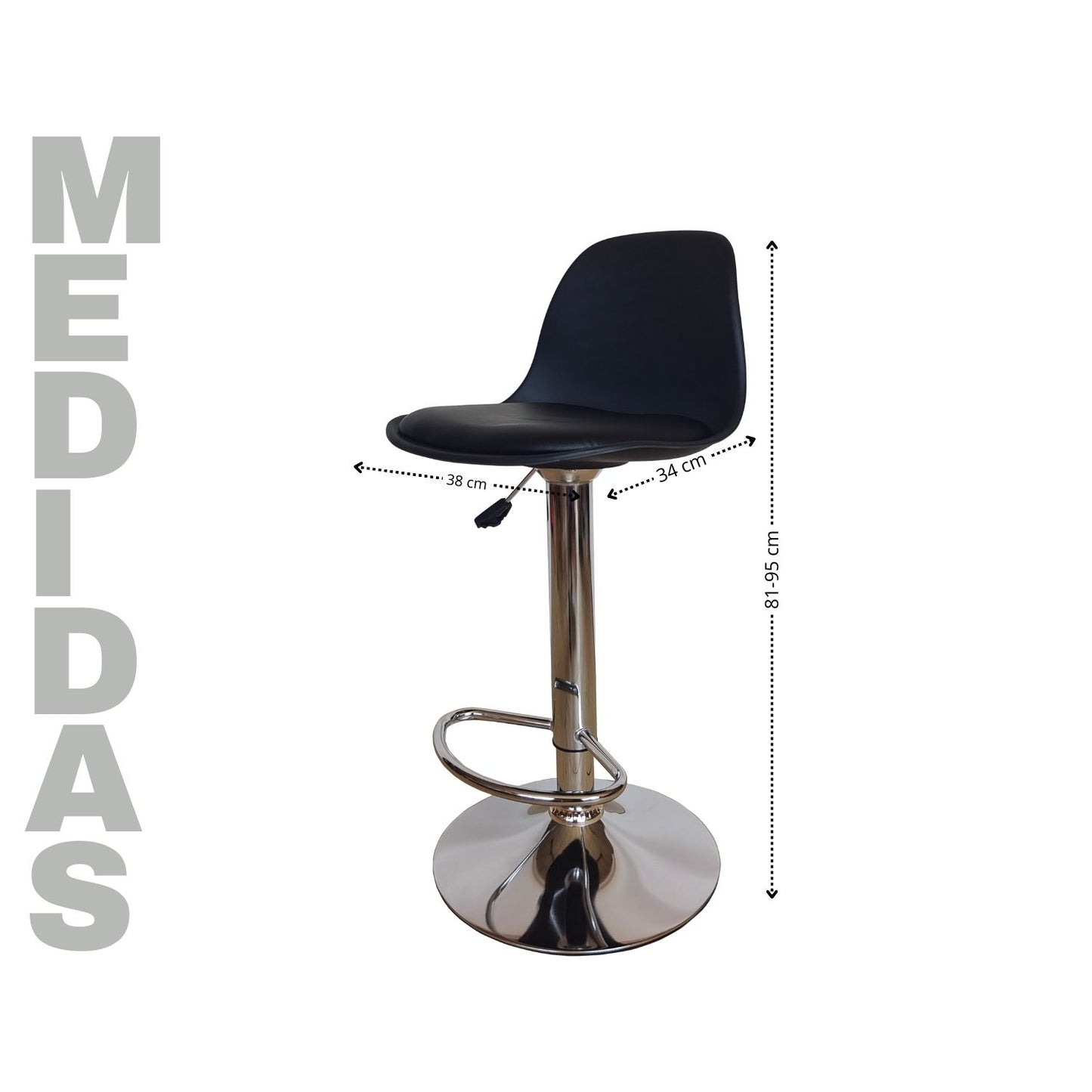 Set x2 Silla de Barra Fragua Negro