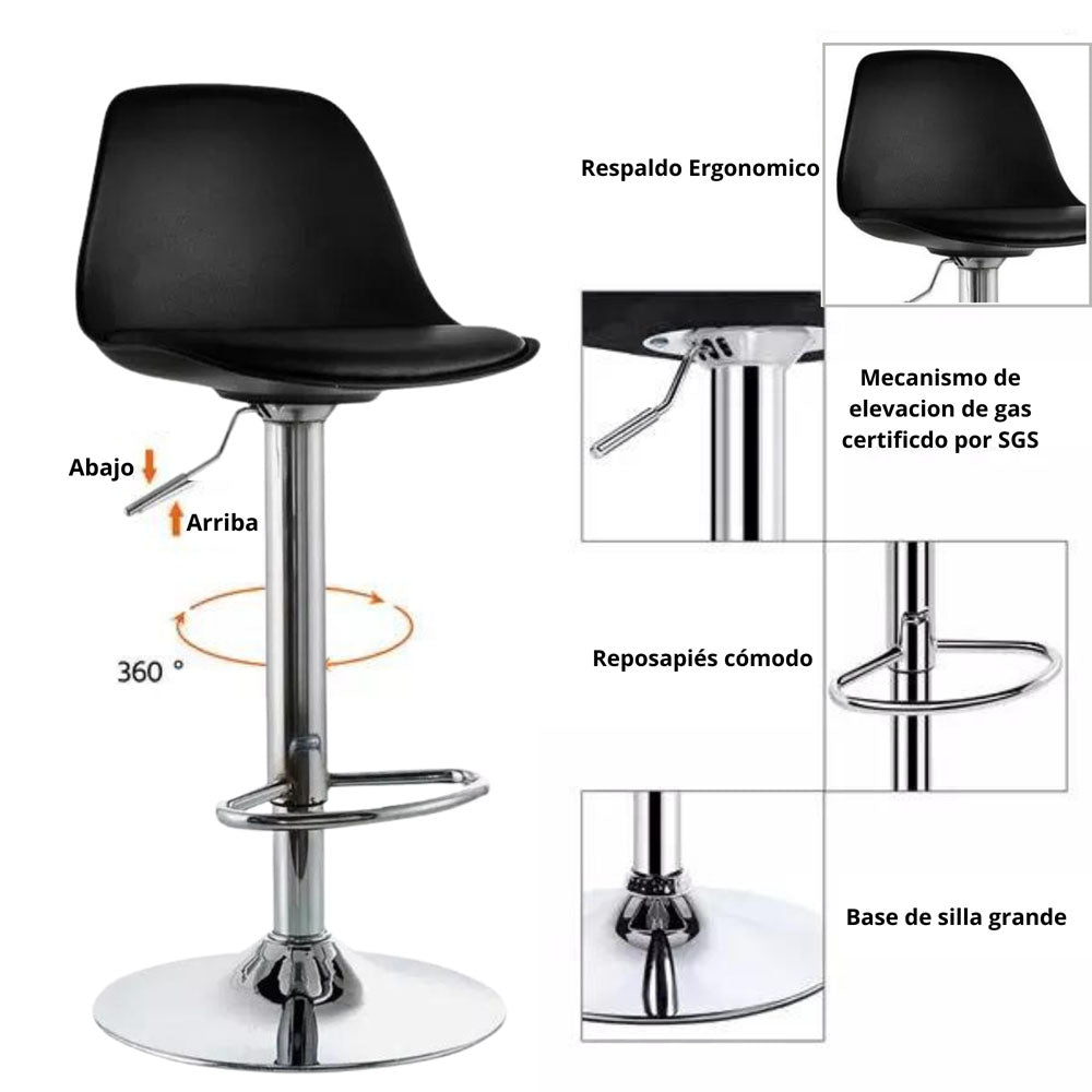 Set x2 Silla de Barra Fragua Negro