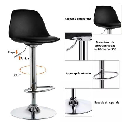 Set x2 Silla de Barra Fragua Negro