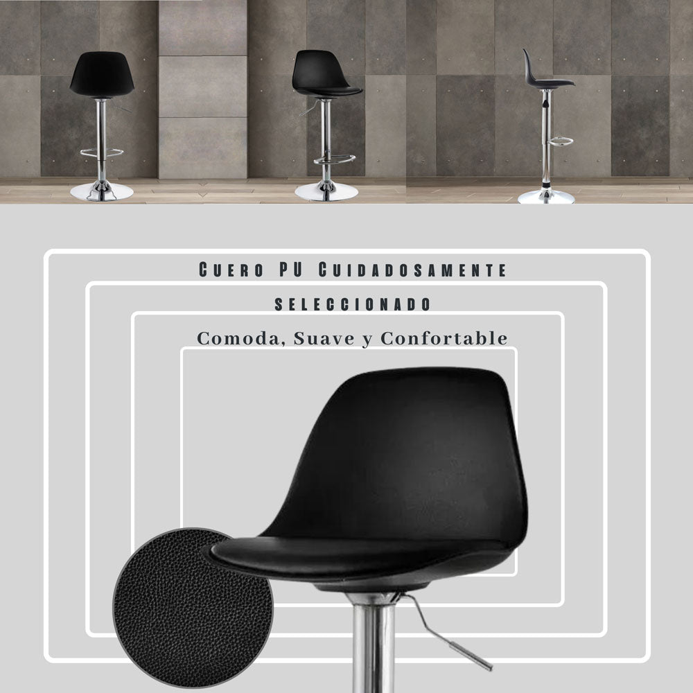 Set x2 Silla de Barra Fragua Negro