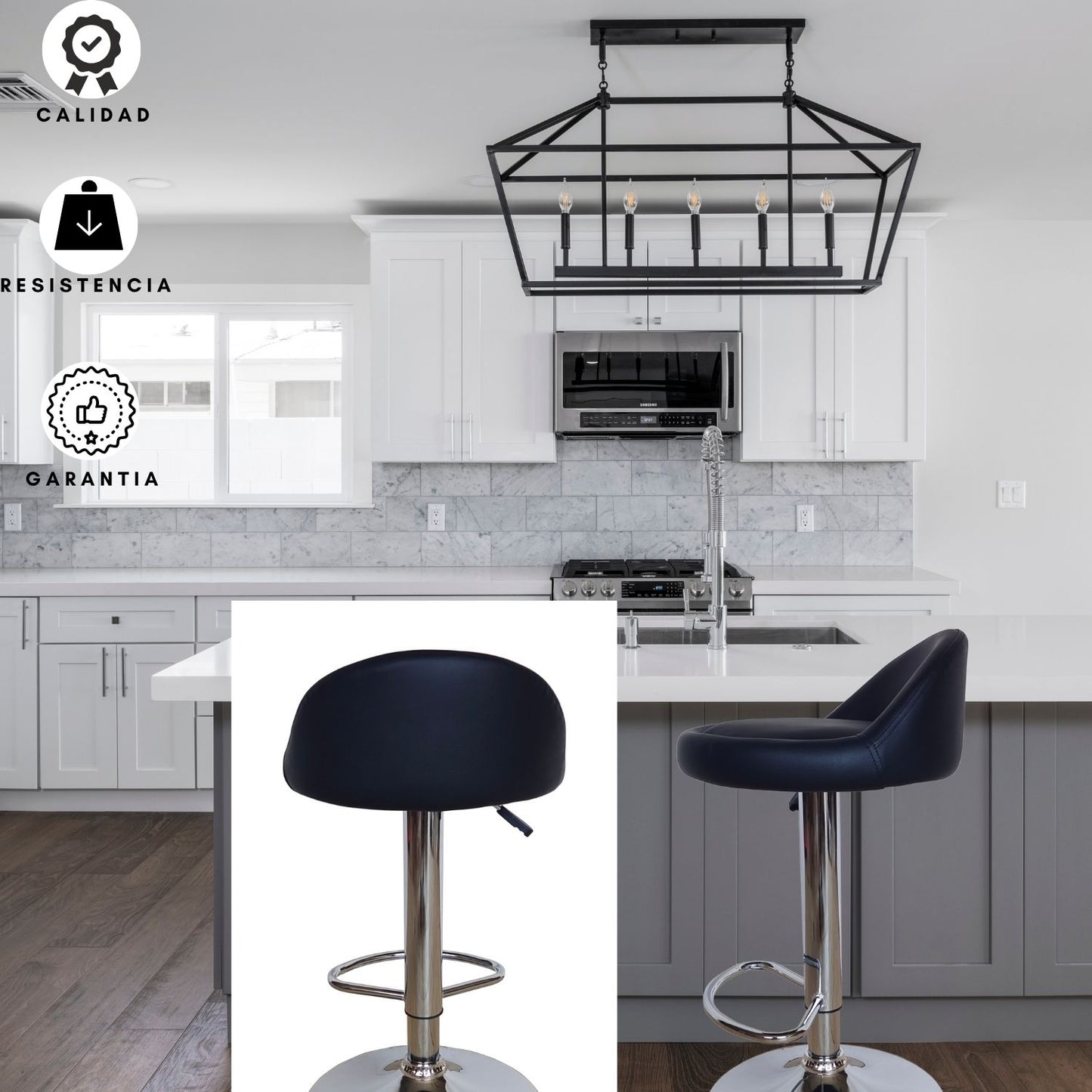 Set x2 Silla de Barra Frizz Negro