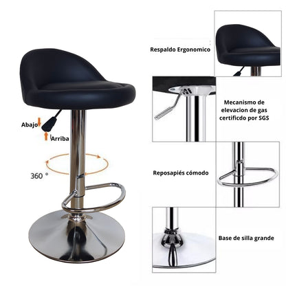 Set x2 Silla de Barra Frizz Negro