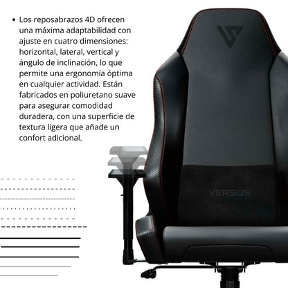 Silla Gamer Sitter Negro Fibra