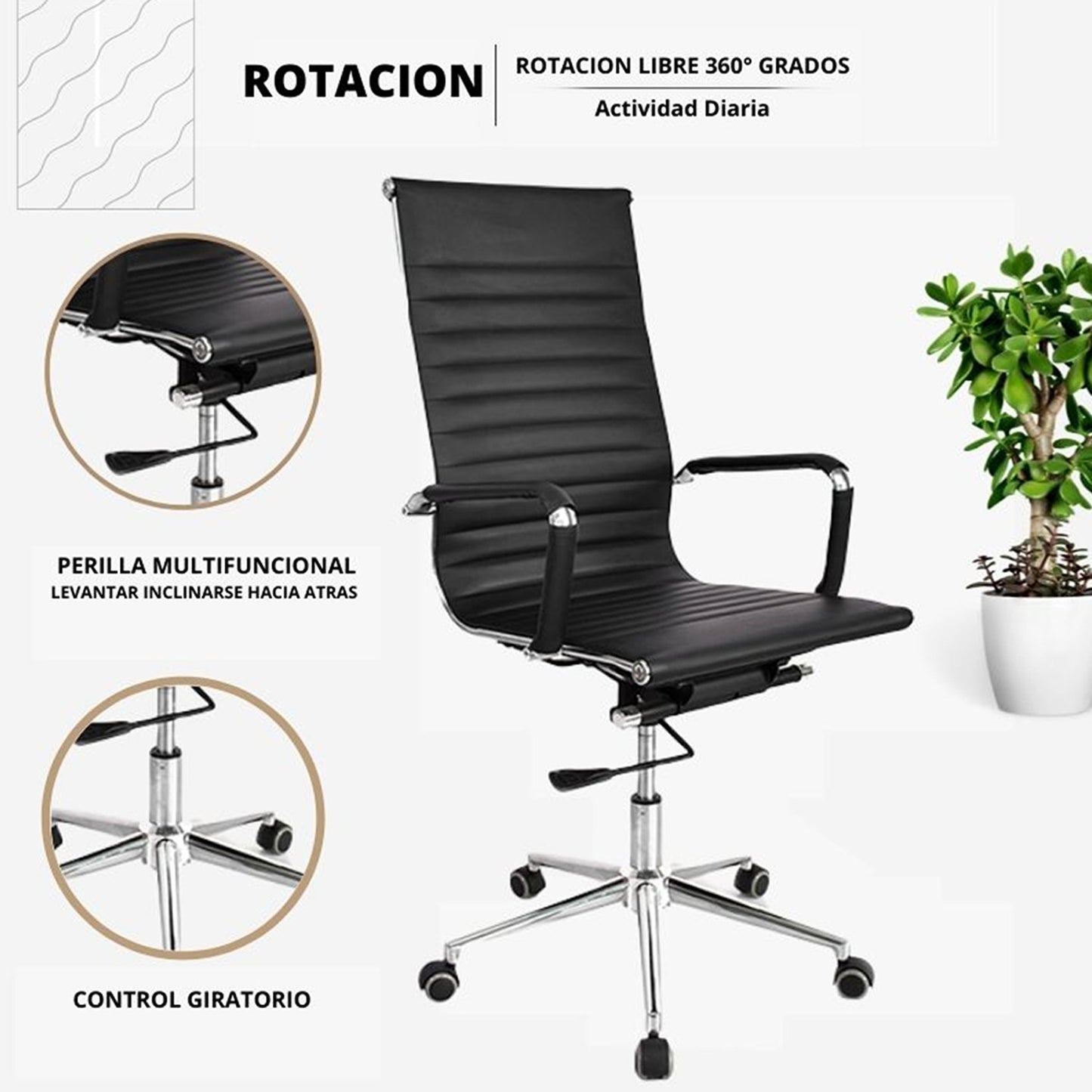 Silla De Oficina Presidente Negro