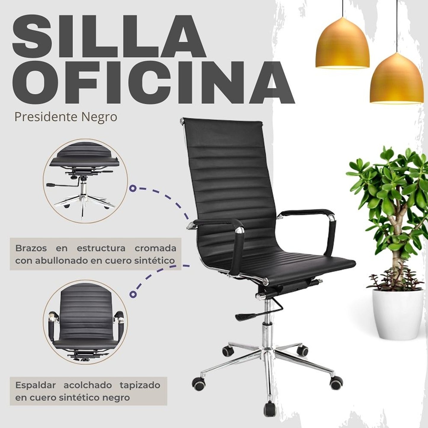 Silla De Oficina Presidente Negro
