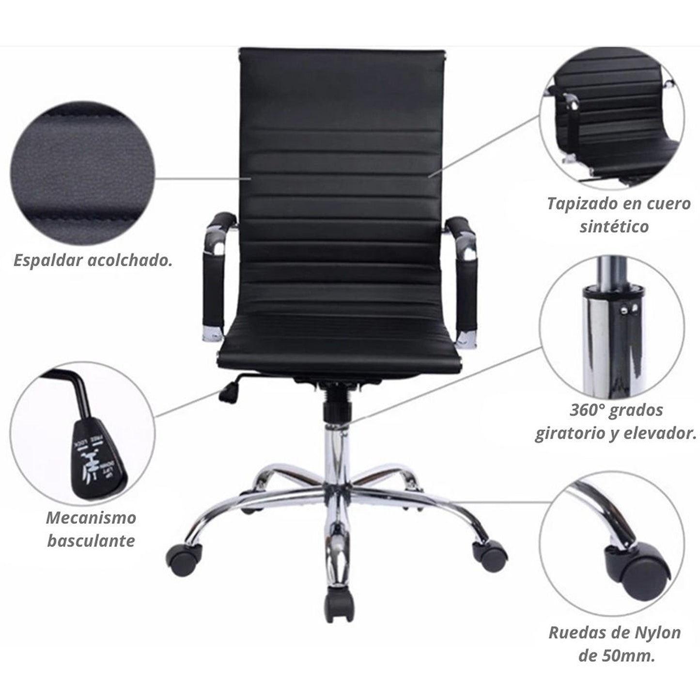 Silla De Oficina Presidente Negro