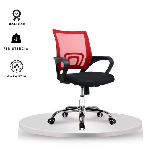 Silla De Oficina Colors Rojo Negro