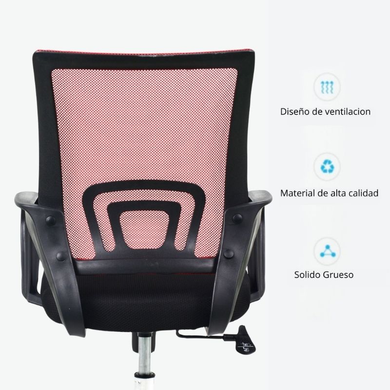 Silla De Oficina Colors Rojo Negro