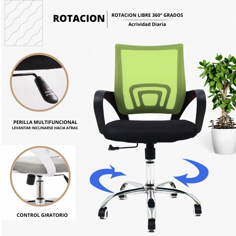 Silla De Oficina Colors Verde Negro