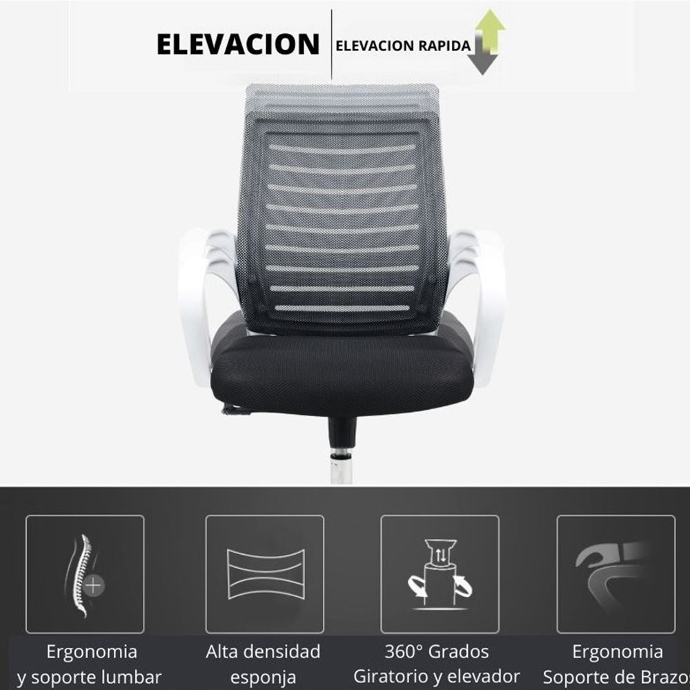 Silla De Oficina Line Negro Blanco