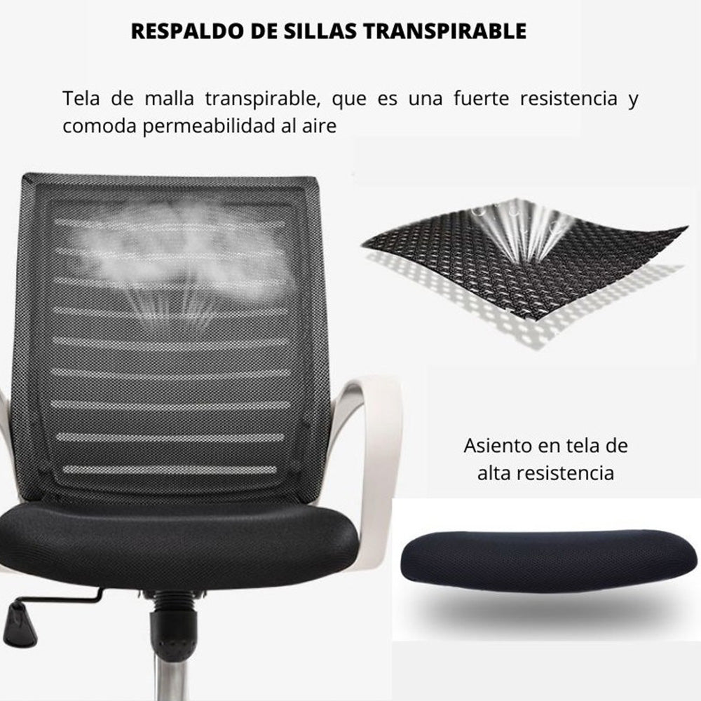 Silla De Oficina Line Negro Blanco