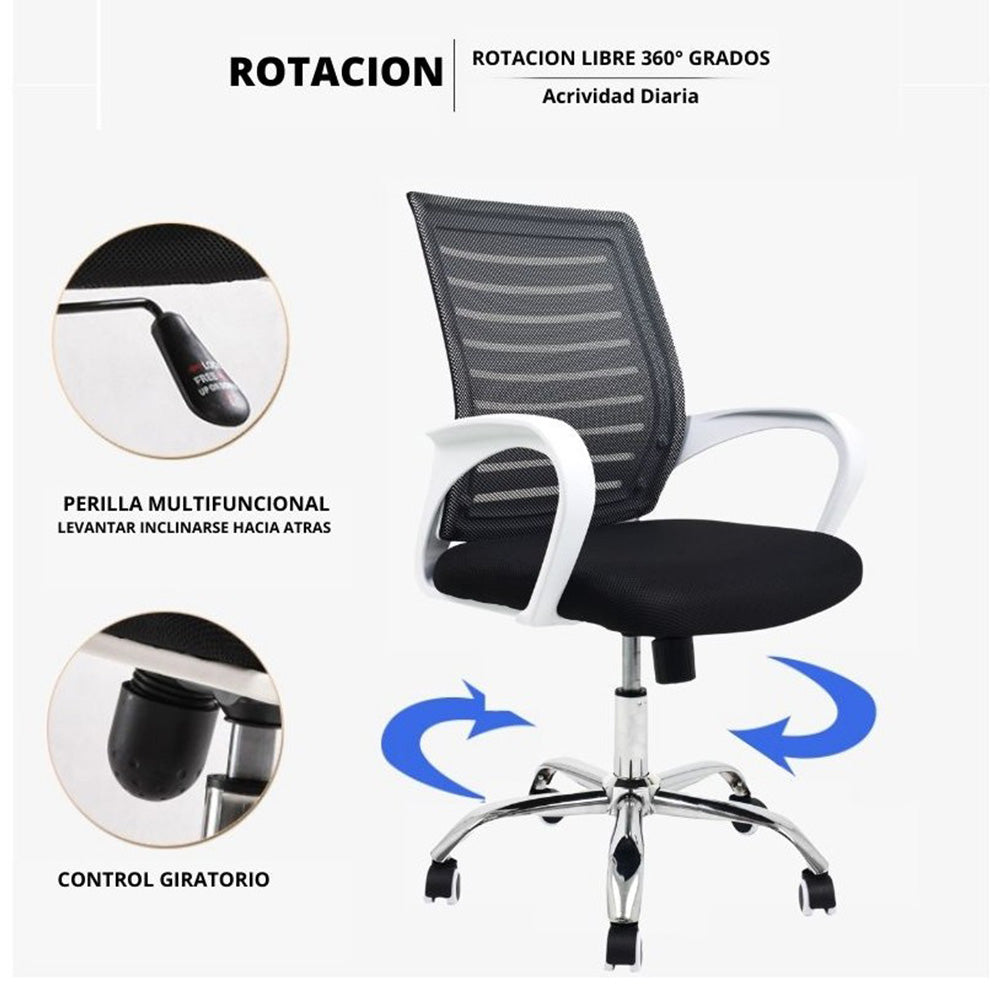 Silla De Oficina Line Negro Blanco