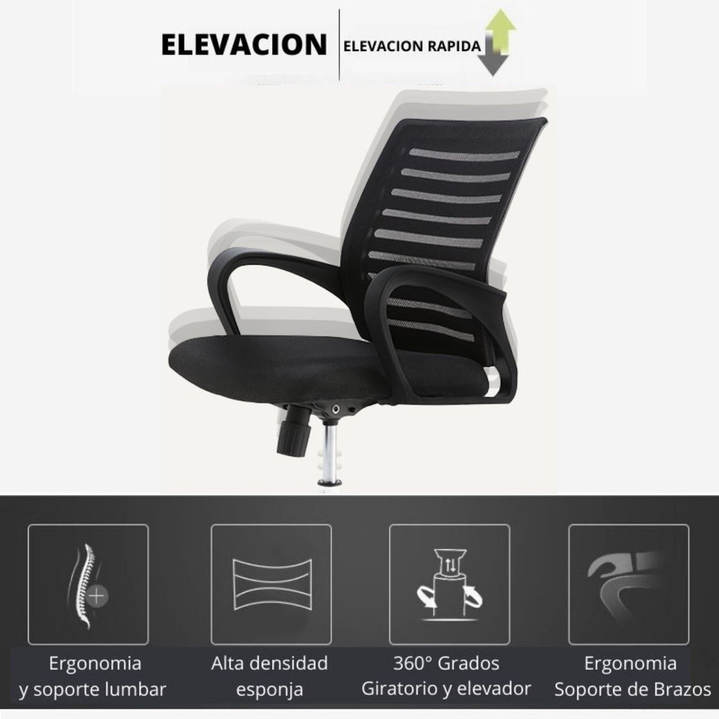Silla De Oficina Giratoria Line Negro